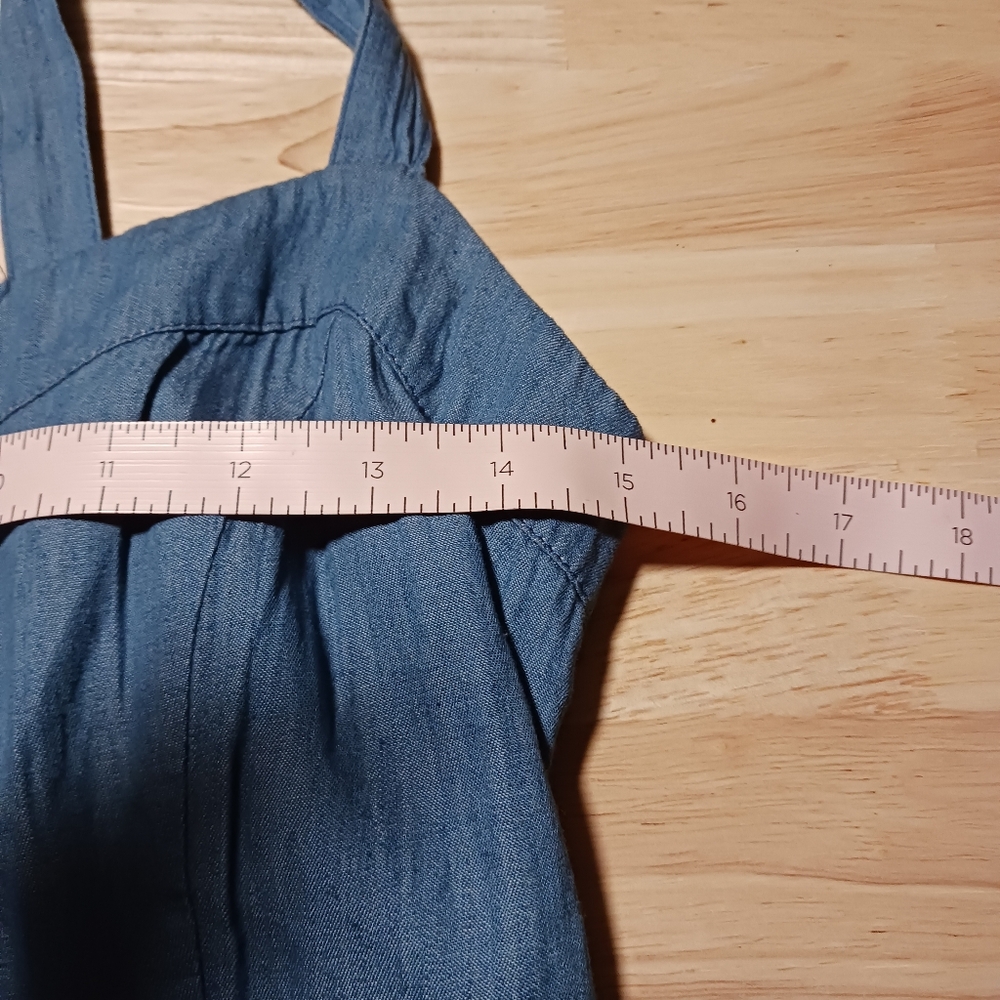 Rebellion Denim Jumper Pinafore Apron Midi Summer Dress - Picture 11 of 13